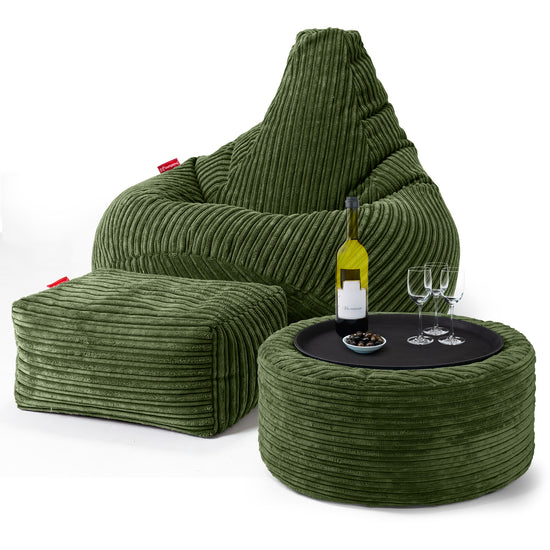 Gaming Sitzsack Sessel - Cord Nadelwaldgrün 03