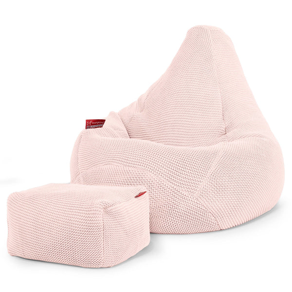 Gaming Sitzsack Sessel - Ellos Grobgestrickt Baby Pink