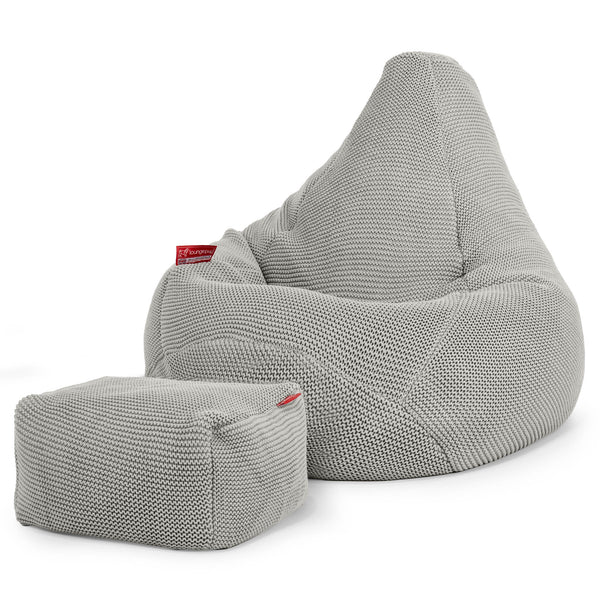 Gaming Sitzsack Sessel - Ellos Grobgestrickt Grau