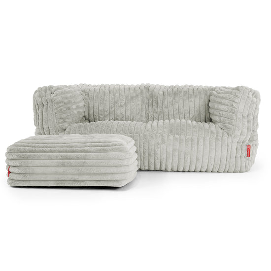 2-Sitzer Albert Sitzsacksofa - Ultra Plüsch Cord Salbeigrün 02