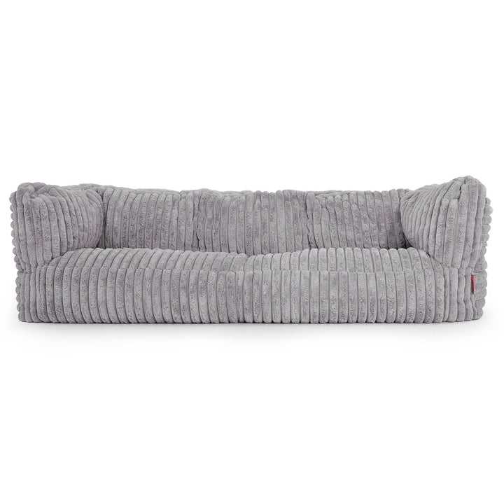 3-Sitzer Albert Sitzsacksofa - Ultra Plüsch Cord Grau 01