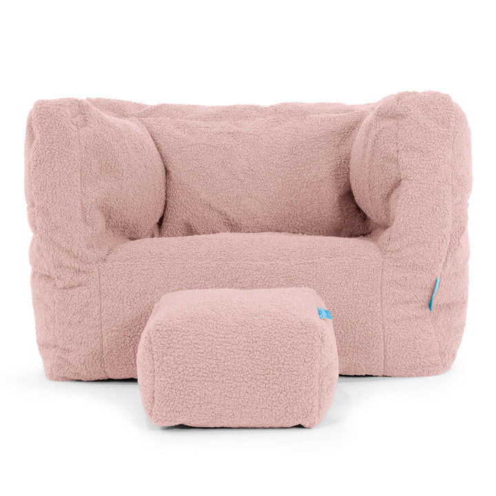 Albert Kinder Sitzsack Sessel 1-5 Jahre - Bouclé Pink 03