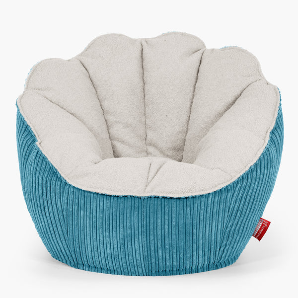 Natalia Sacco Sitzsack Stuhl - Bouclé & Cord Türkis 01