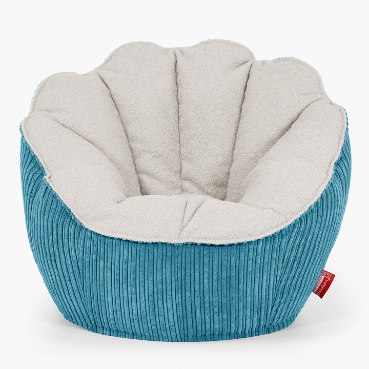 Natalia Sacco Sitzsack Stuhl - Bouclé & Cord Türkis 01