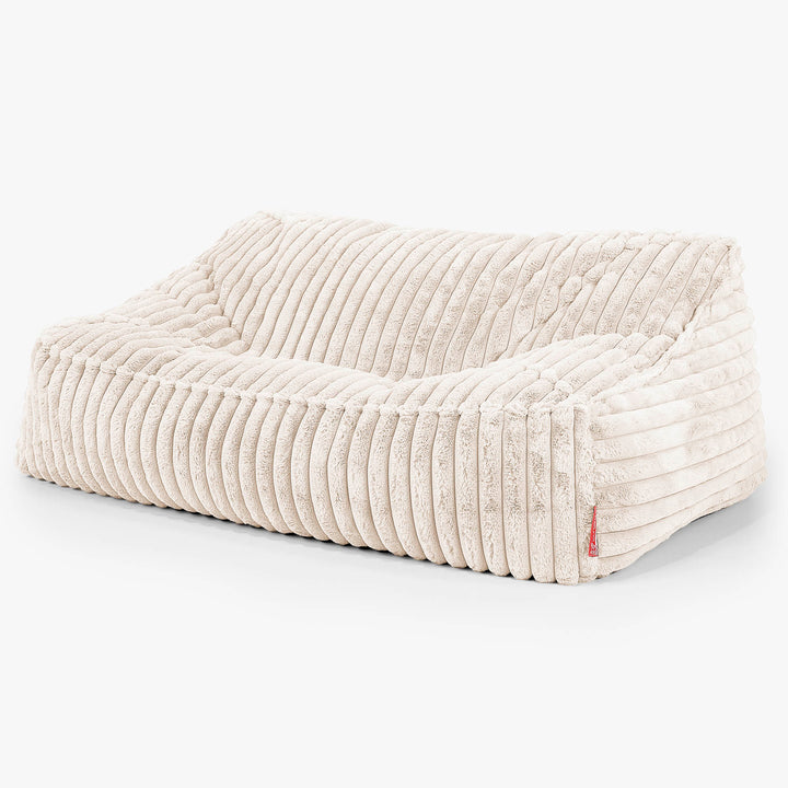 Das Slouchy Sitzsack Sofa - Ultra Plüsch Cord Creme 01