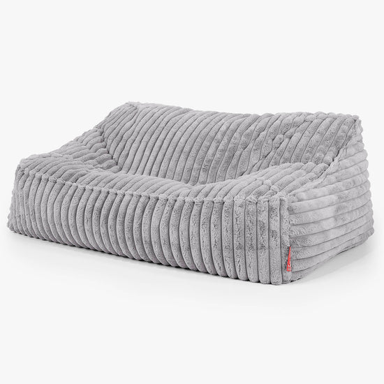 Das Slouchy Sitzsack Sofa - Ultra Plüsch Cord Grau 01