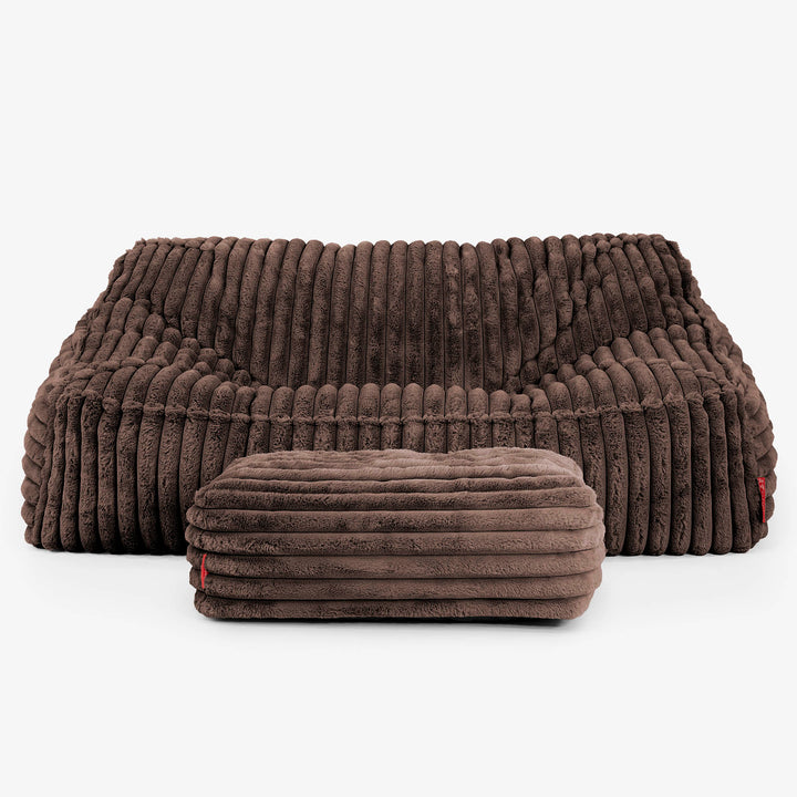 Das Slouchy Sitzsack Sofa - Ultra Plüsch Cord Nussbraun 03