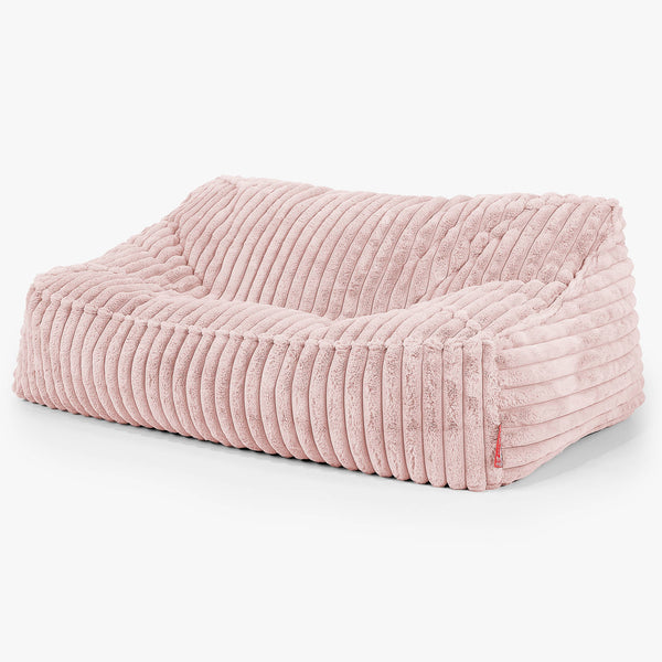 Das Slouchy Sitzsack Sofa - Ultra Plüsch Cord Pastellrosa 01