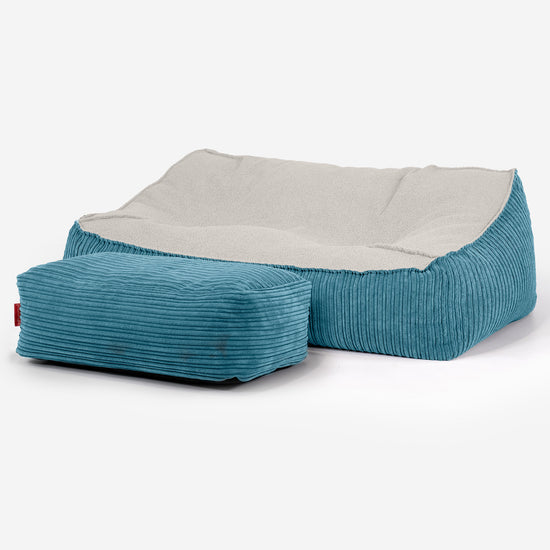 Das Slouchy Sitzsack Sofa - Bouclé & Cord Türkis 03