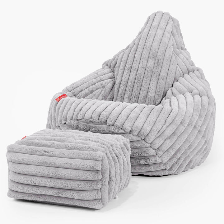 Gaming Sitzsack Sessel - Ultra Plüsch Cord Grau 01