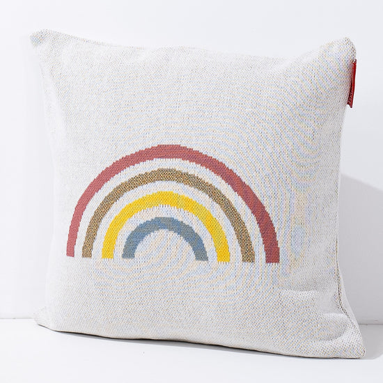 Dekokissen / Sofa Kissenbezug 47 x 47cm - Gestrickte Regenbogen 02