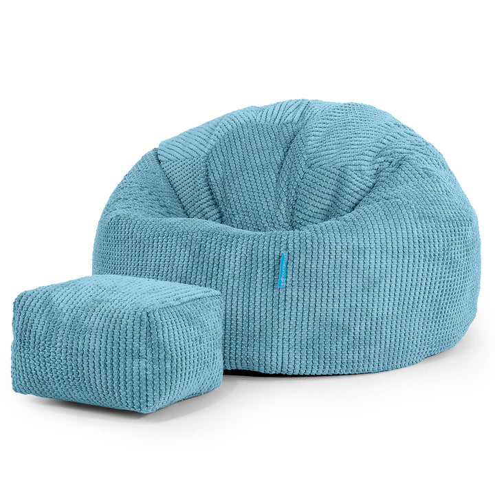 Klassicher Kindersessel Sitzsack 1-5 jahren - Pom-Pom Türkis_02