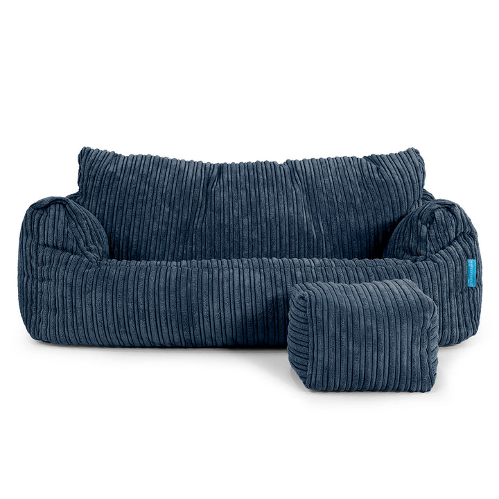 Josephine Sitzsack Sofa für Kinder 1-5 Jahre - Cord Marineblau_02