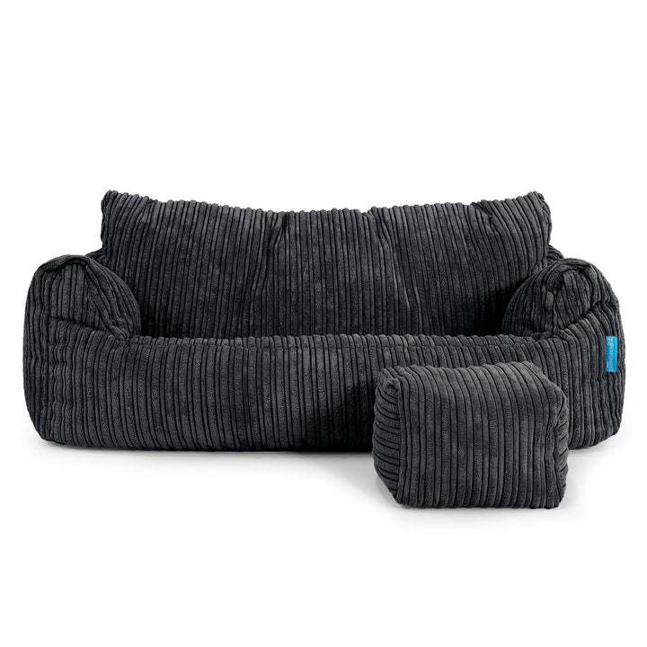 Josephine Sitzsack Sofa für Kinder 1-5 Jahre - Cord Schwarz_02