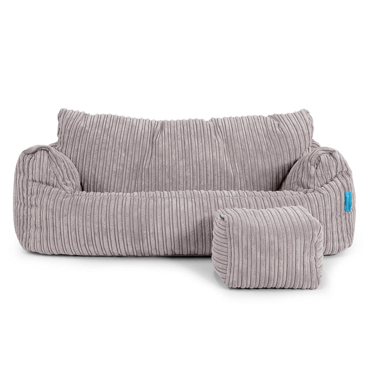 Josephine Sitzsack Sofa für Kinder 1-5 Jahre - Cord Silber_02