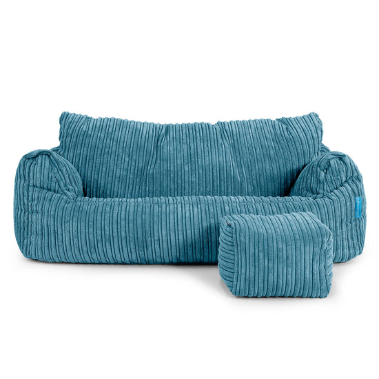 Josephine Sitzsack Sofa für Kinder 1-5 Jahre - Cord Türkis_02