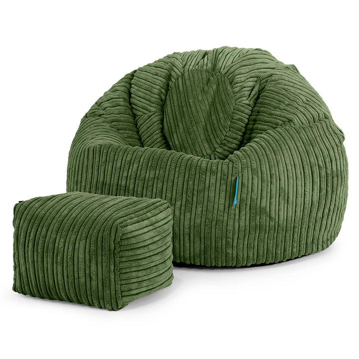 Klassicher Kindersessel Sitzsack 1-5 jahren - Cord Nadelwaldgrün_02