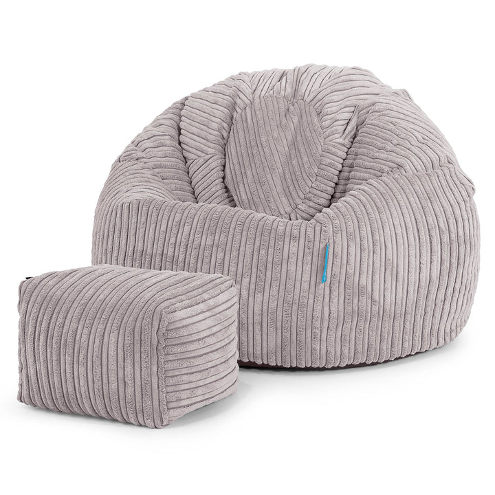 Klassicher Kindersessel Sitzsack 1-5 jahren - Cord Silber_02