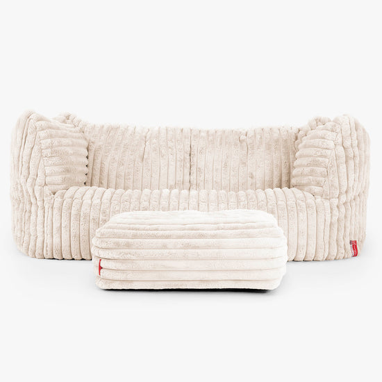 Ruben Sitzsack Sofa - Ultra Plüsch Cord Creme 02