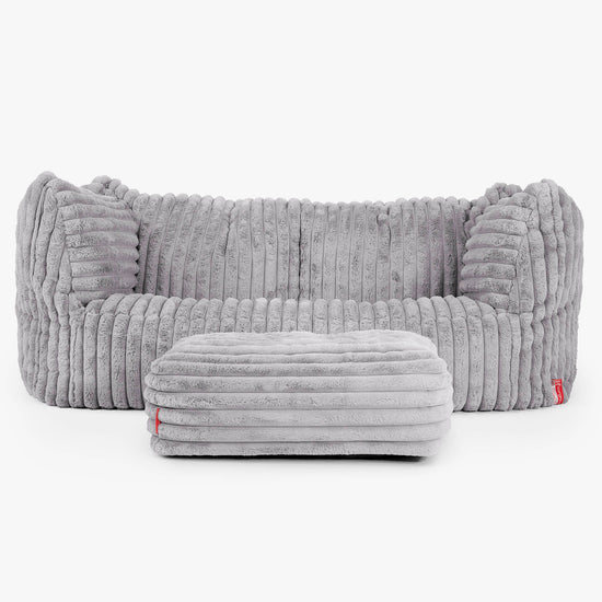 Ruben Sitzsack Sofa - Ultra Plüsch Cord Grau 02