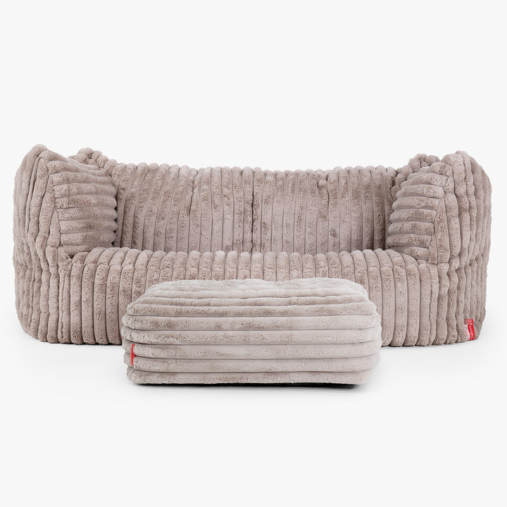 Ruben Sitzsack Sofa - Ultra Plüsch Cord Nerzfarben 02