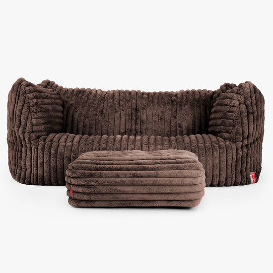 Ruben Sitzsack Sofa - Ultra Plüsch Cord Nussbraun 02