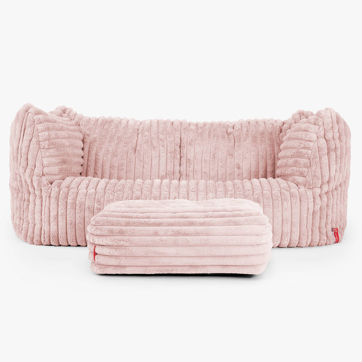 Ruben Sitzsack Sofa - Ultra Plüsch Cord Pastellrosa 02