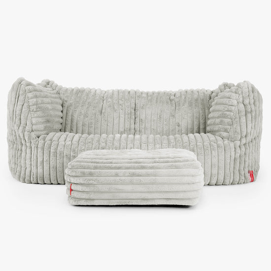 Ruben Sitzsack Sofa - Ultra Plüsch Cord Salbeigrün 02