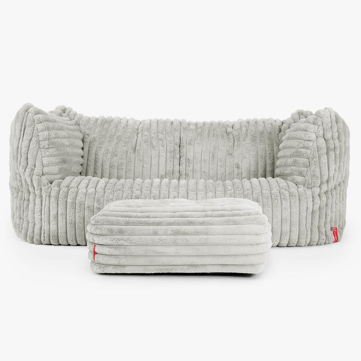 Ruben Sitzsack Sofa - Ultra Plüsch Cord Salbeigrün 02