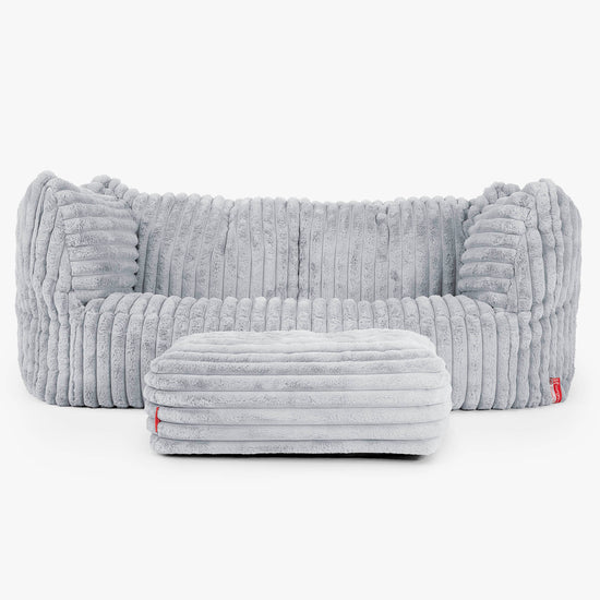 Ruben Sitzsack Sofa - Ultra Plüsch Cord Taubenblau 02