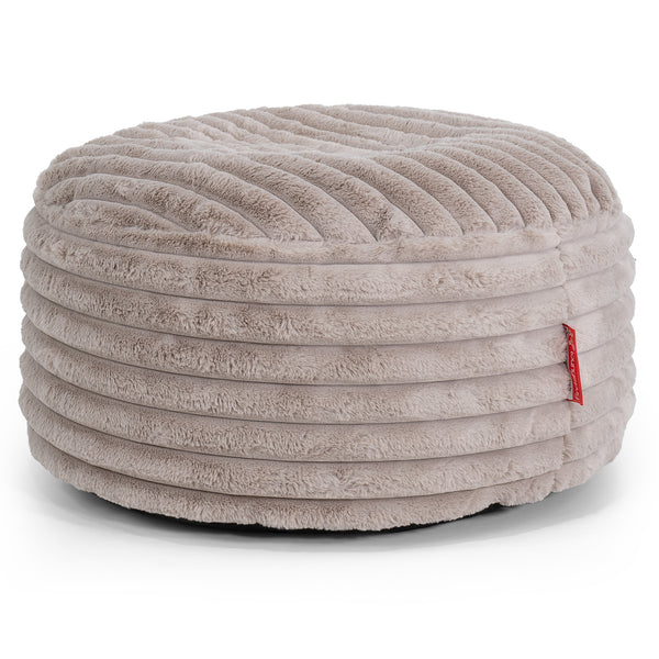 Sitzhocker Pouf - Ultra Plüsch Cord Nerzfarben 01