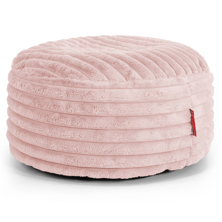 Sitzhocker Pouf - Ultra Plüsch Cord Pastellrosa 01