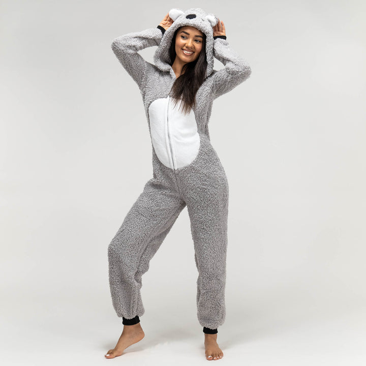 Damen Koala Fleece-Onesie 01