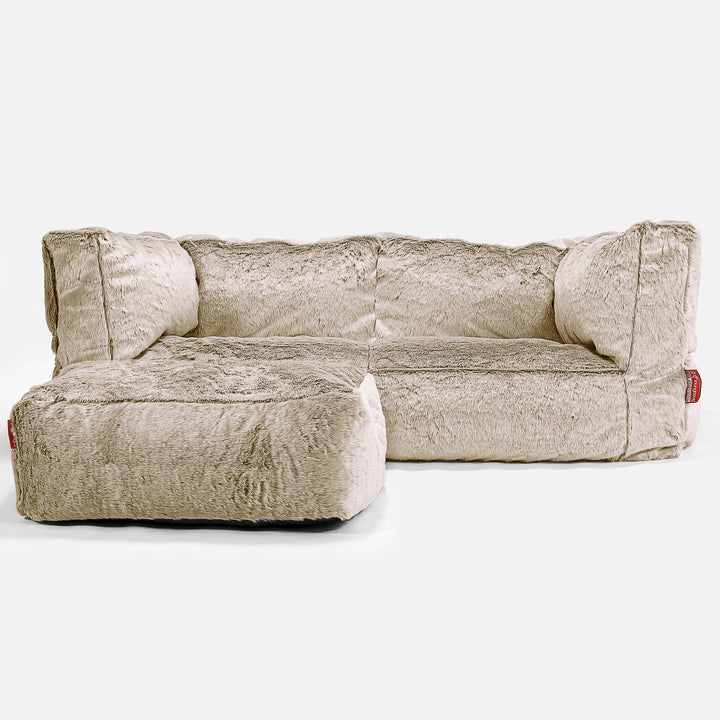 2-Sitzer Albert Sitzsacksofa - Kaninchen Kunstfell Goldbraun 02