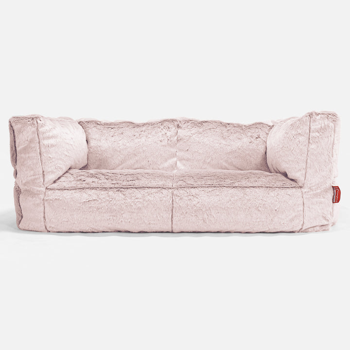 2-Sitzer Albert Sitzsacksofa - Kaninchen Kunstfell Pastellrosa 01