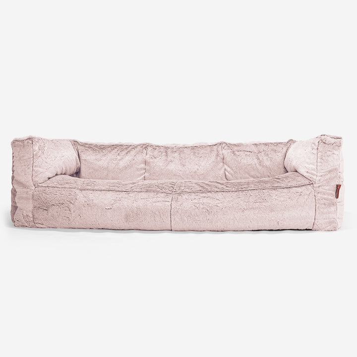 3-Sitzer Albert Sitzsacksofa - Kaninchen Kunstfell Pastellrosa 01