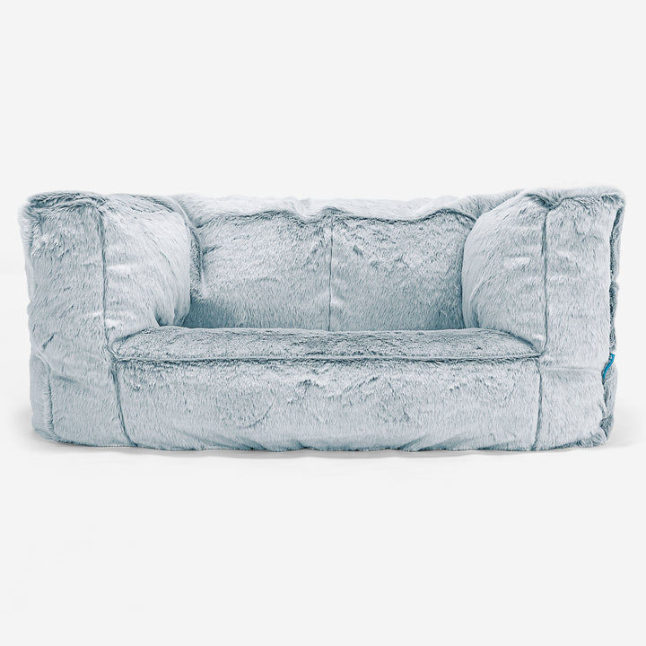 Kindersofa Albert 2-6 jahren - Kaninchen Kunstfell Pastellblau 01