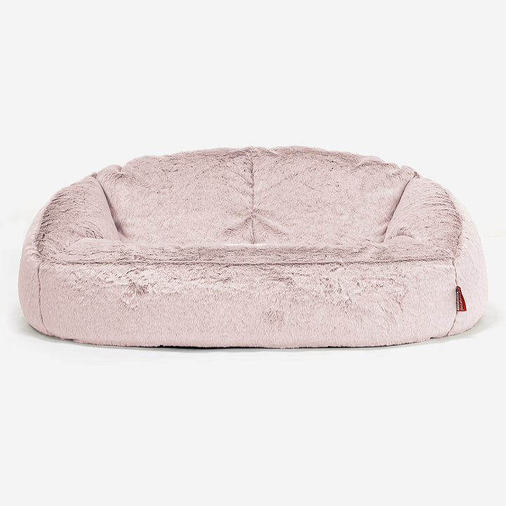 Bubble Sitzsack Sofa - Kaninchen Kunstfell Pastellrosa 01