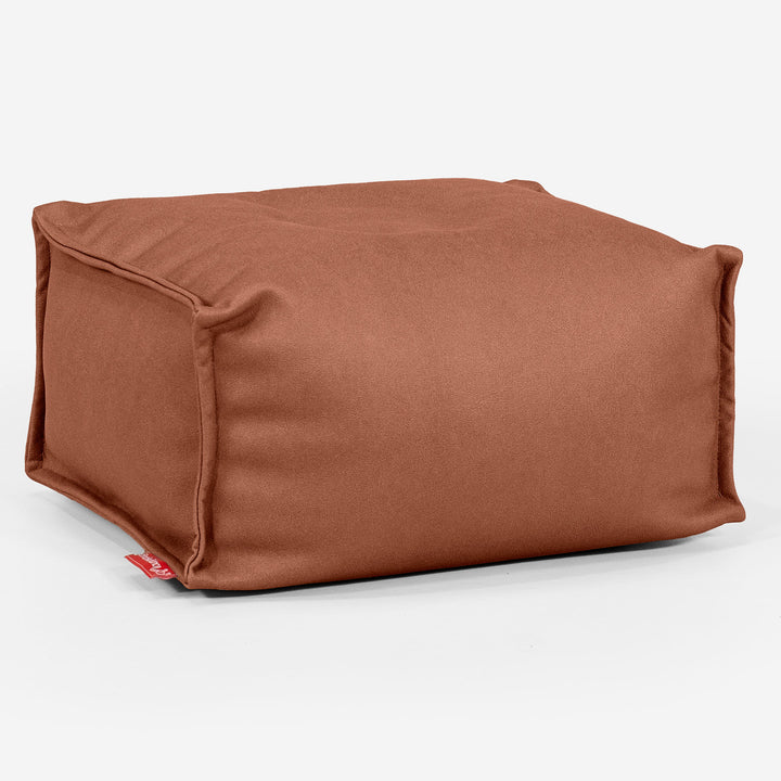 Fußhocker Pouf - Veganes Leder Kastanienbraun 01