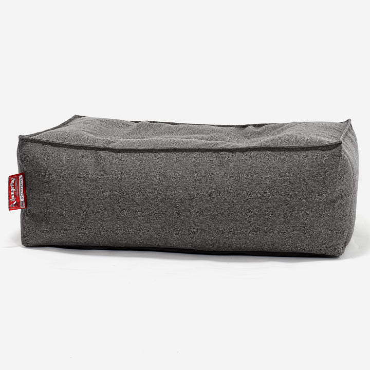 Groß Fußhocker Pouf - Interalli Wolle Grau 01