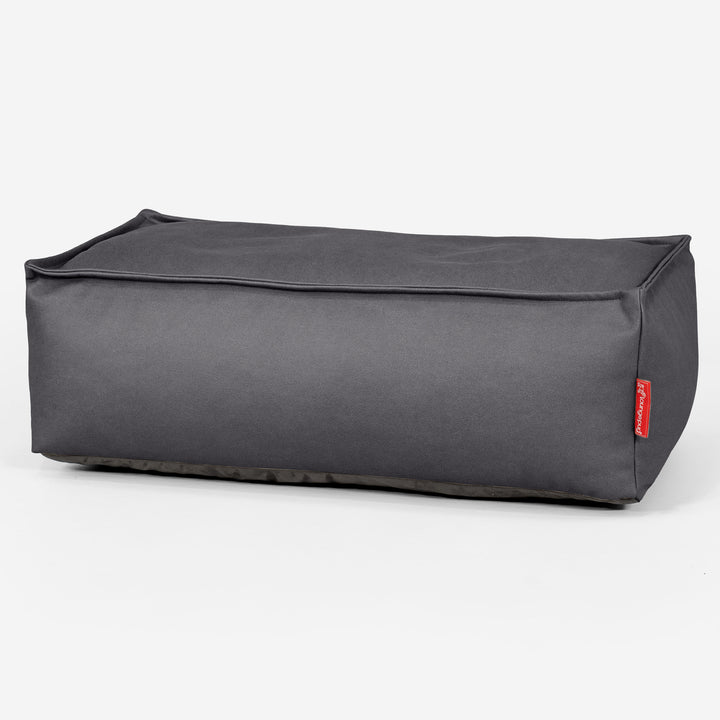 Groß Fußhocker Pouf - Veganes Leder Schwarz 01