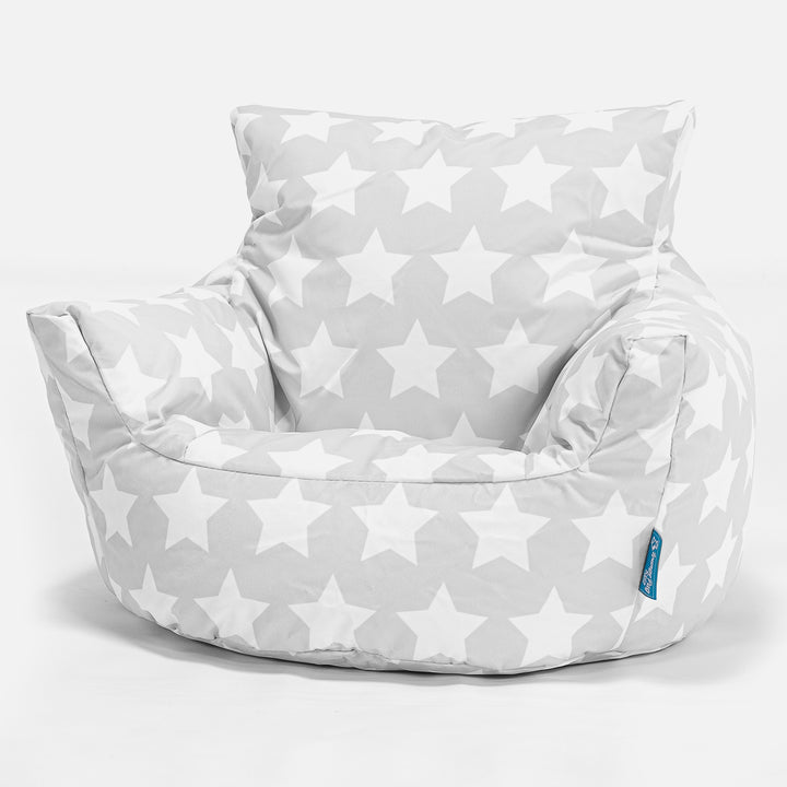 Klein Kindersessel Sitzsack 1-3 jahren - Druck Grau Star 01