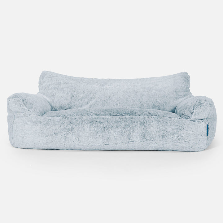 Josephine Sitzsack Sofa für Kinder 1-5 Jahre - Kaninchen Kunstfell Pastellblau 01