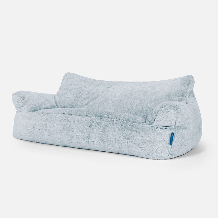 Josephine Sitzsack Sofa für Kinder 1-5 Jahre - Kaninchen Kunstfell Pastellblau 02