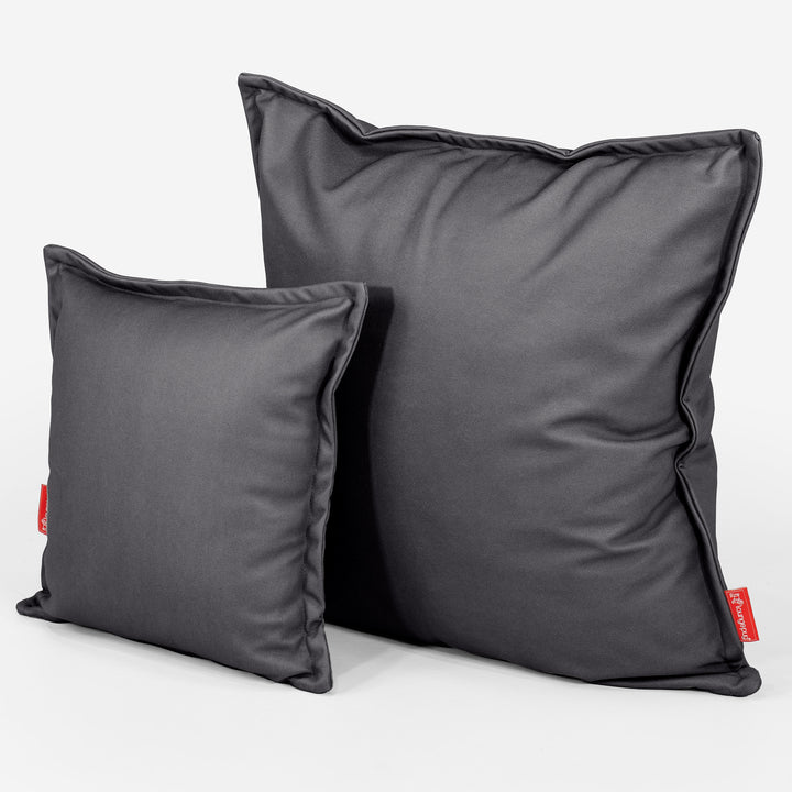 Dekokissen / Sofa Kissenbezug 47 x 47cm - Veganes Leder Schwarz 02