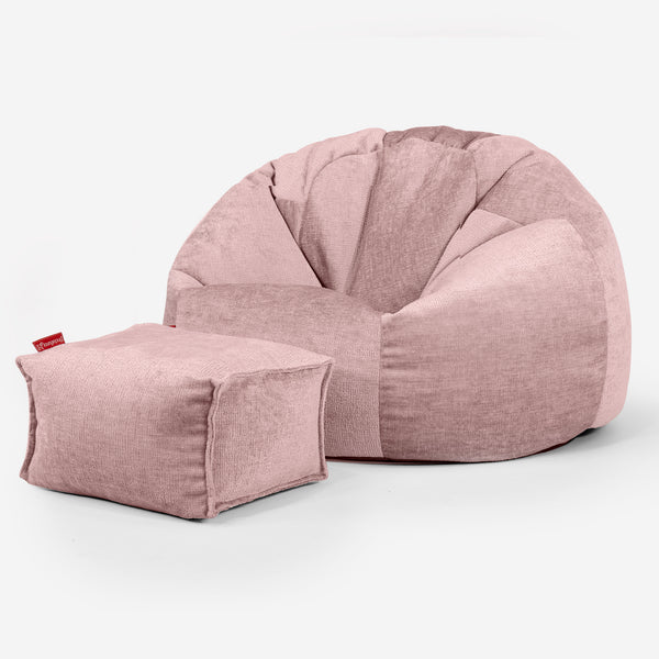 Klassischer Sitzsack Sessel - Chenille Pink 01