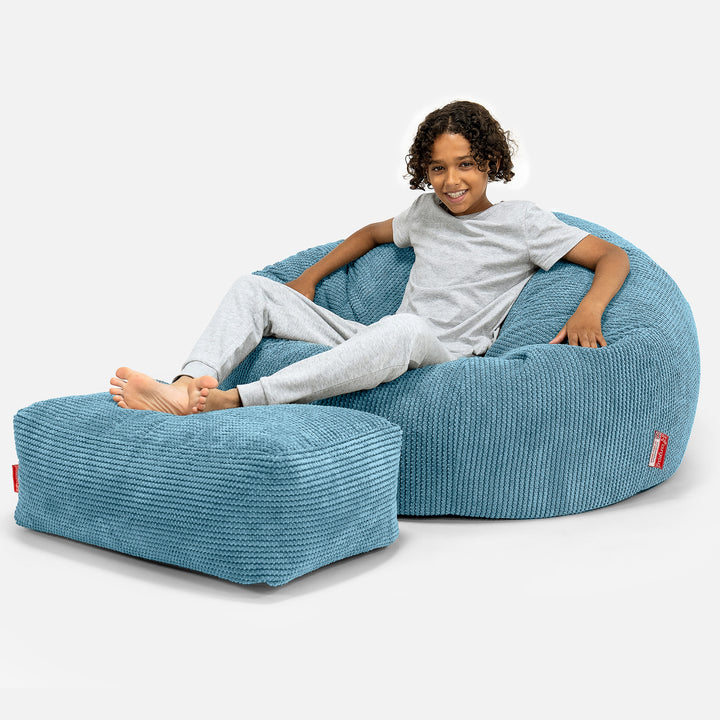 Kinder Sitzsack Sofa 6-14 Jahre - Pom-Pom Türkis 01