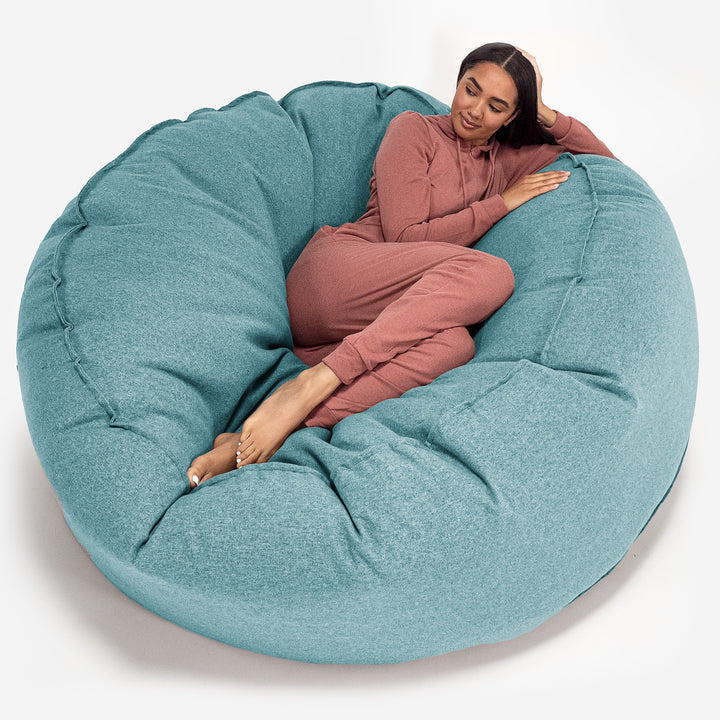 Mega-Mammoth Sofa Sitzsack XXL - Interalli Wolle Aqua 01