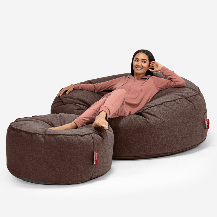 Mega-Mammoth Sofa Sitzsack XXL - Interalli Wolle Braun 02