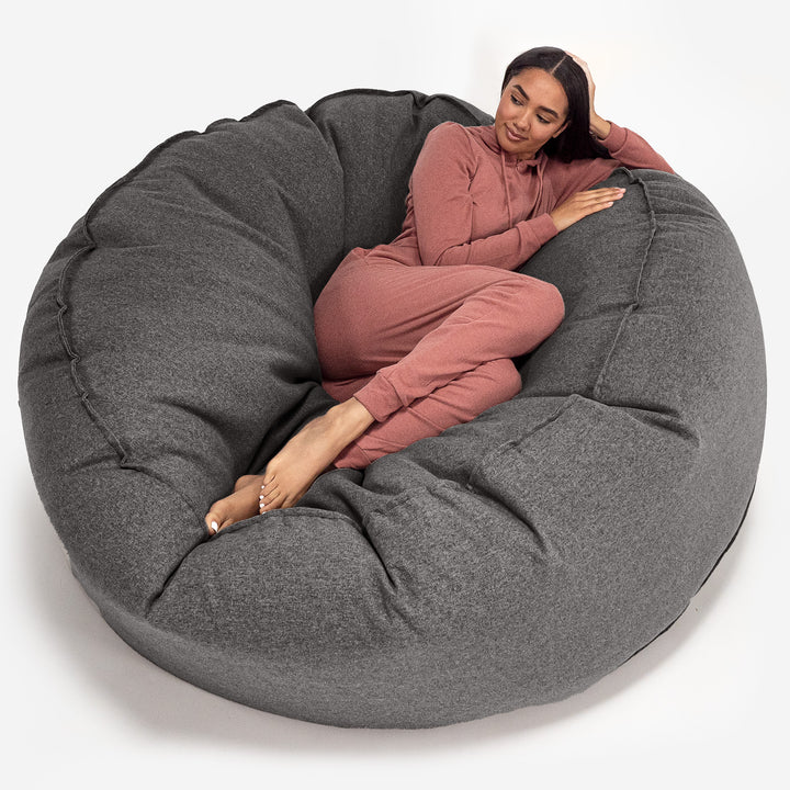 Mega-Mammoth Sofa Sitzsack XXL - Interalli Wolle Grau 01